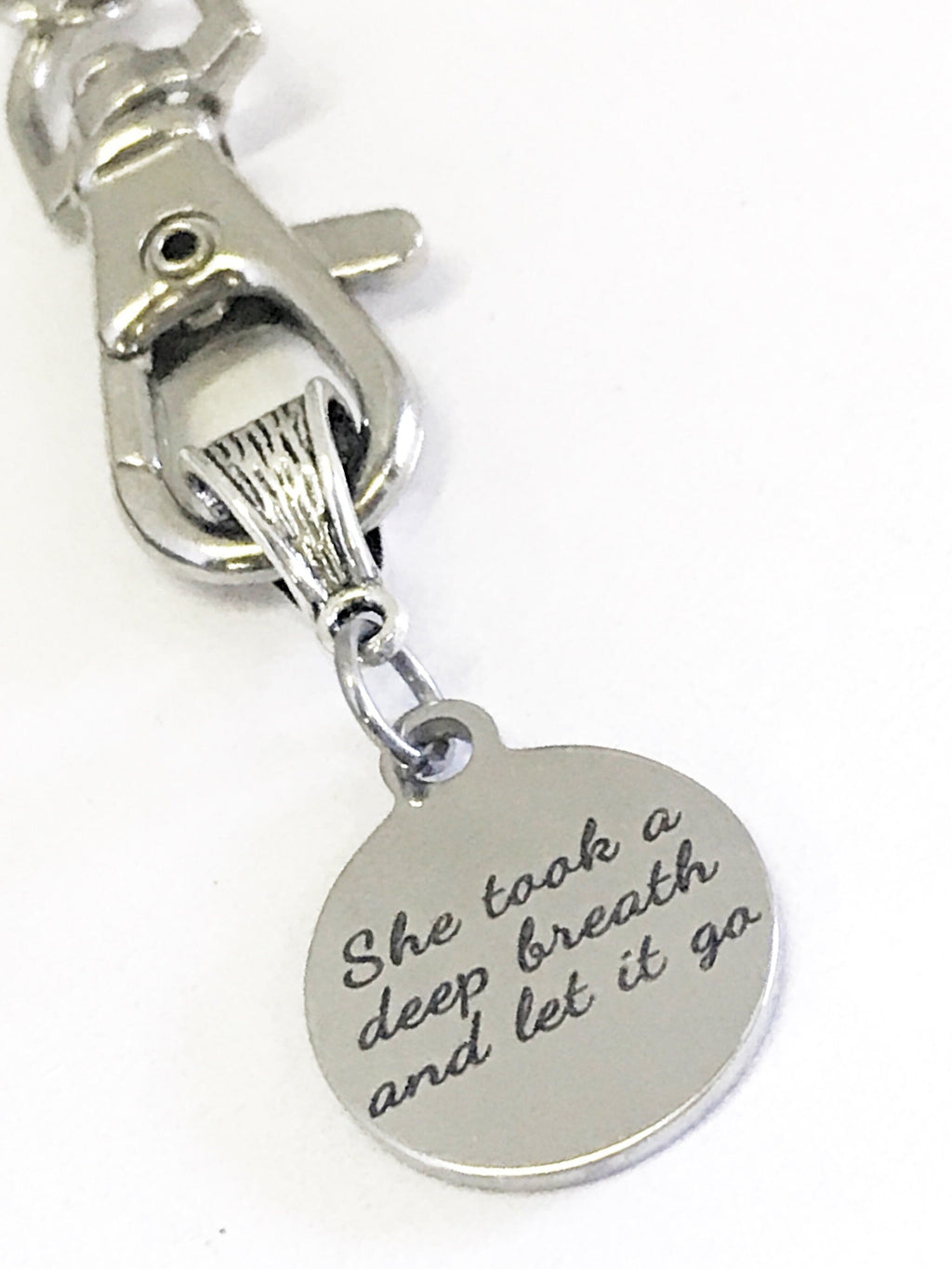 Encouraging Gift, She Took A Deep Breath And Let It Go, Encouraging Keychain, Encouraging Quotes, Divorce Gift, New Beginning Gift For Her