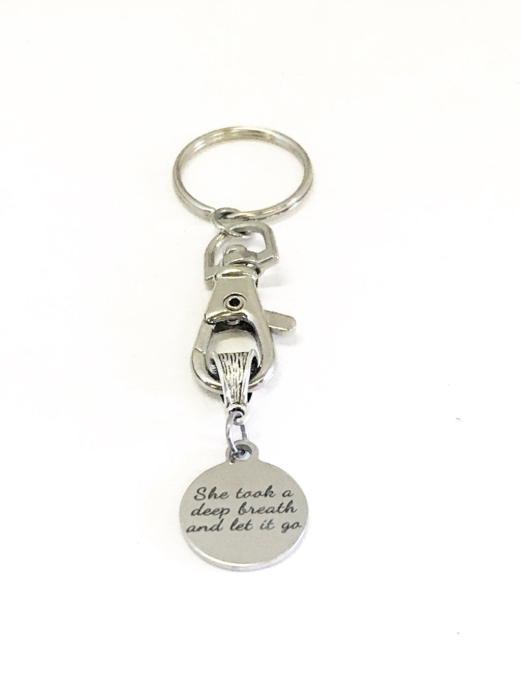 Encouraging Gift, She Took A Deep Breath And Let It Go, Encouraging Keychain, Encouraging Quotes, Divorce Gift, New Beginning Gift For Her
