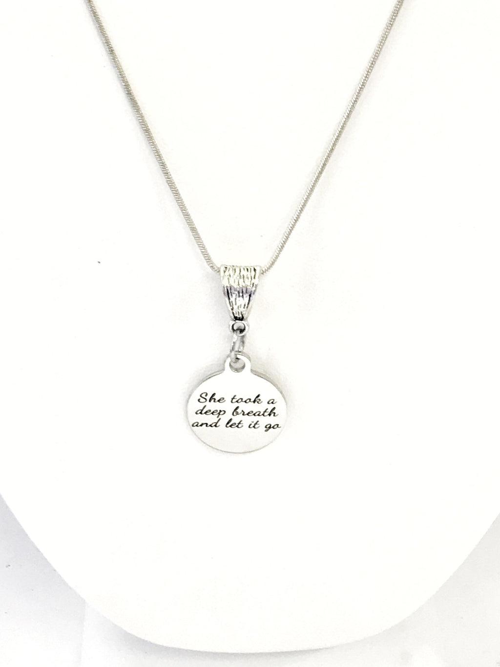 She Took A Deep Breath And Let It Go Necklace, Encouraging Jewelry, Encouraging Gifts, Encouraging Quotes, Divorce Gifts, Girlfriend Gifts