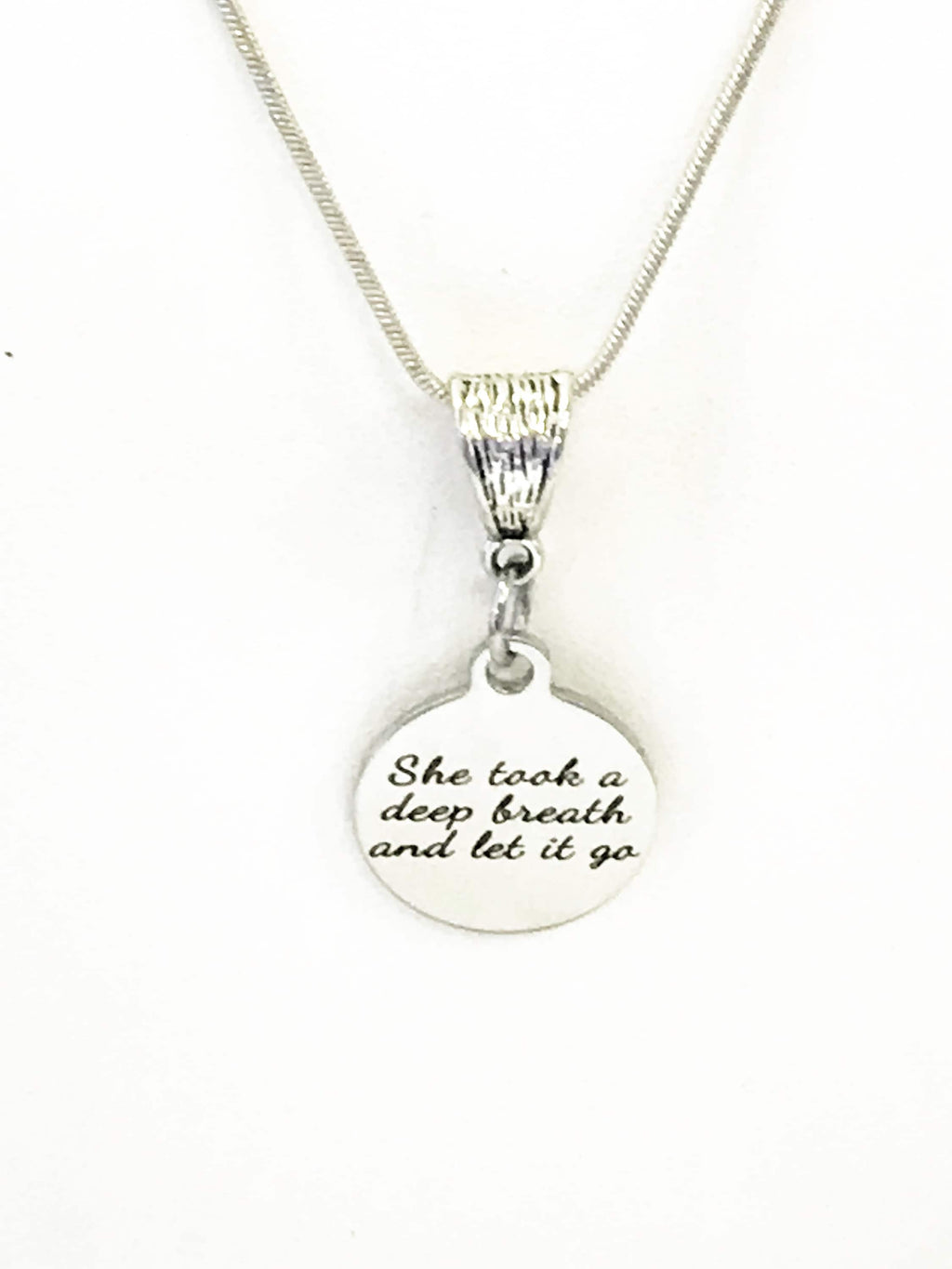 She Took A Deep Breath And Let It Go Necklace, Encouraging Jewelry, Encouraging Gifts, Encouraging Quotes, Divorce Gifts, Girlfriend Gifts