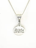 She Took A Deep Breath And Let It Go Necklace, Encouraging Jewelry, Encouraging Gifts, Encouraging Quotes, Divorce Gifts, Girlfriend Gifts