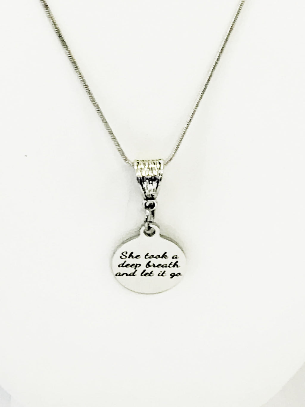 She Took A Deep Breath And Let It Go Necklace, Encouraging Jewelry, Encouraging Gifts, Encouraging Quotes, Divorce Gifts, Girlfriend Gifts