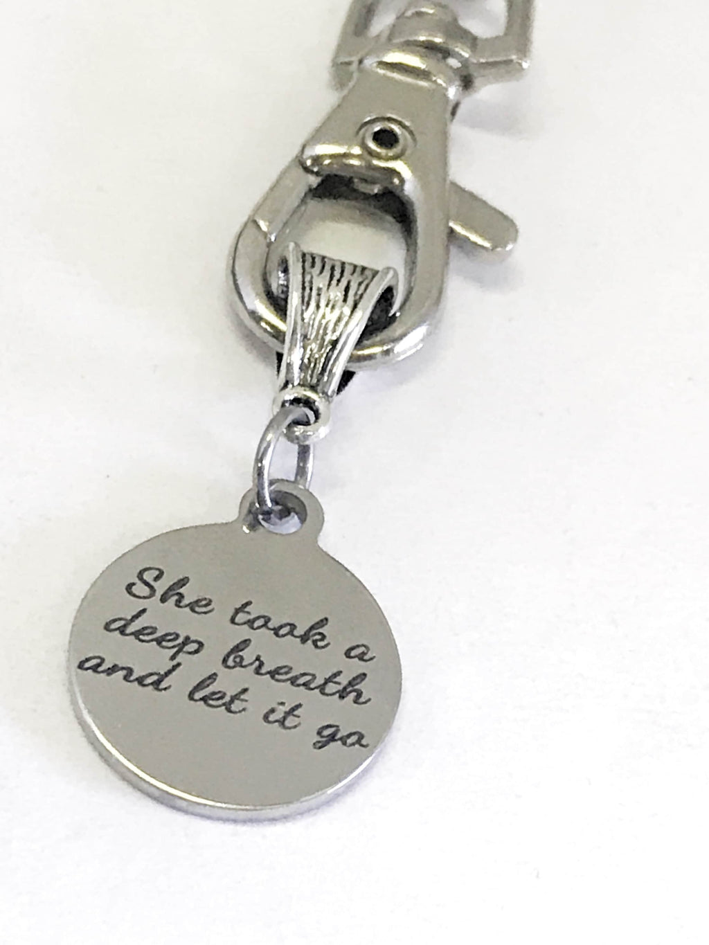 Encouraging Gift, She Took A Deep Breath And Let It Go, Encouraging Keychain, Encouraging Quotes, Divorce Gift, New Beginning Gift For Her