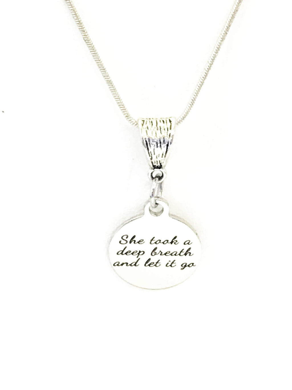 She Took A Deep Breath And Let It Go Necklace, Encouraging Jewelry, Encouraging Gifts, Encouraging Quotes, Divorce Gifts, Girlfriend Gifts