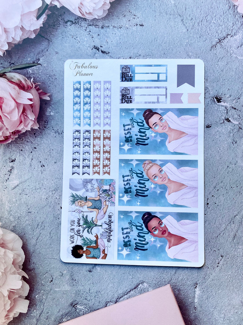 Mindfulness and Self Care Stickers Kit - 4 Sheet